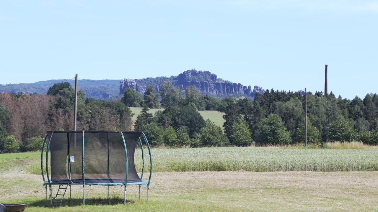 Rathmannsdorf Auszeit Mit Weitblick In Der Saechsischen Schweiz - Kleiner Bauernhof Mit Tieren Und Wallbox מראה חיצוני תמונה